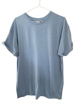 Topman Men's Short Sleeve Crewneck T Shirt in Light Blue Size Large L